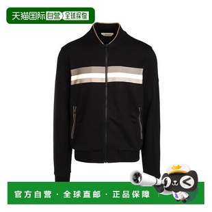 【99新未使用】香港直邮Ermenegildo Zegna 黑色拉链徽标棒球外套