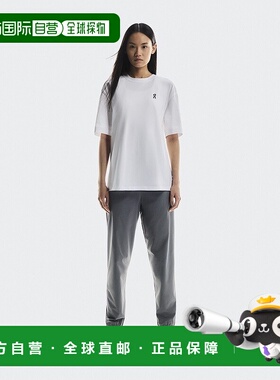 自营欧洲直邮On昂跑Club系列女士白色棉字母印花短袖T恤