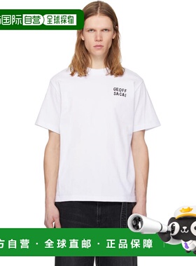 1h可退 香港直邮Sacai 男士 白色 geoff sacai 系列刺绣 T 恤 260