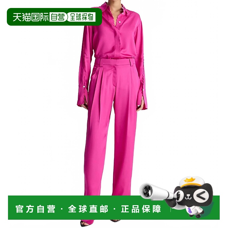 自营a.l.c.Fynn Pant In Fluid Viscose In Disco Pink - disco p