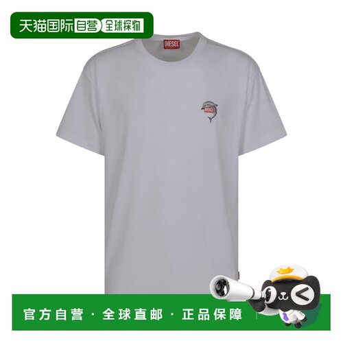 香港直邮DIESEL 男士T恤 A216520PLAT100 SS2026 白色