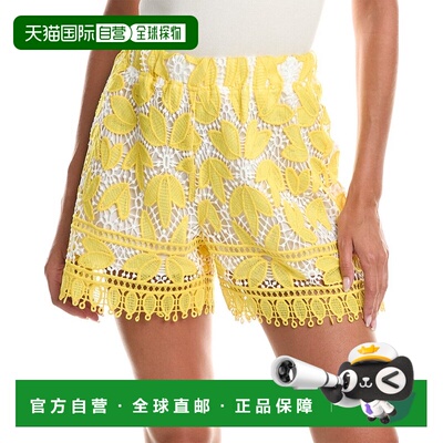 自营Gracia Floral Embroidered Crochet Short - yellow 美国奥