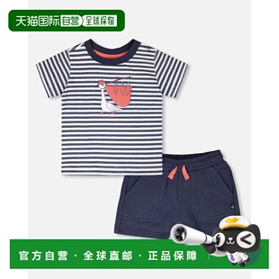 自营deux par deuxOrganic Cotton T-Shirt and Short Set Blue S