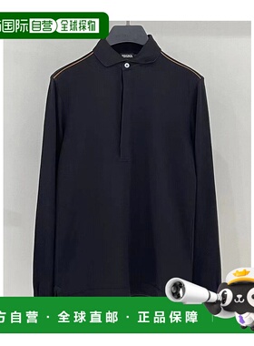 【99新未使用】香港直邮Zegna 翻领长袖Polo衫 D749UD392A7杰尼亚