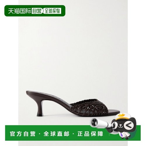 1h可退 香港直邮Staud 女士 Brigitte 编织皮质凉拖 F26R6001OWES