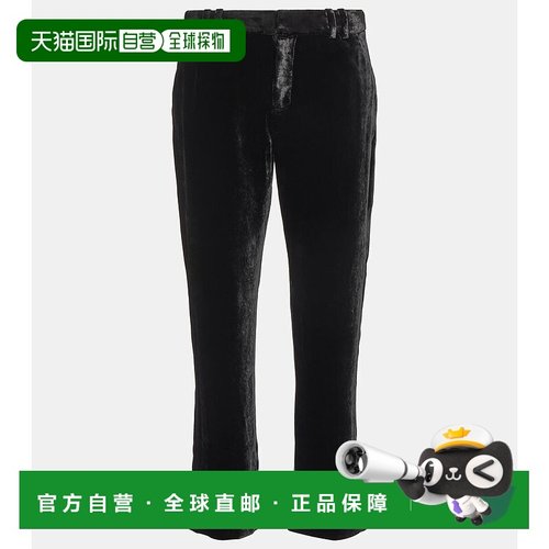 1h可退 香港直邮潮奢 Balmain 巴尔曼 女士 短款天鹅绒长裤 00073