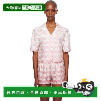 1h可退 香港直邮AMIRI 女士 粉色 Staggered Wave 衬衫 AWSTCA101