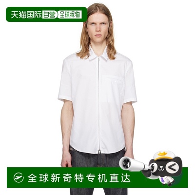 1h可退 香港直邮潮奢 Courreges 男士 白色 Zipped Poplin 衬衫 1