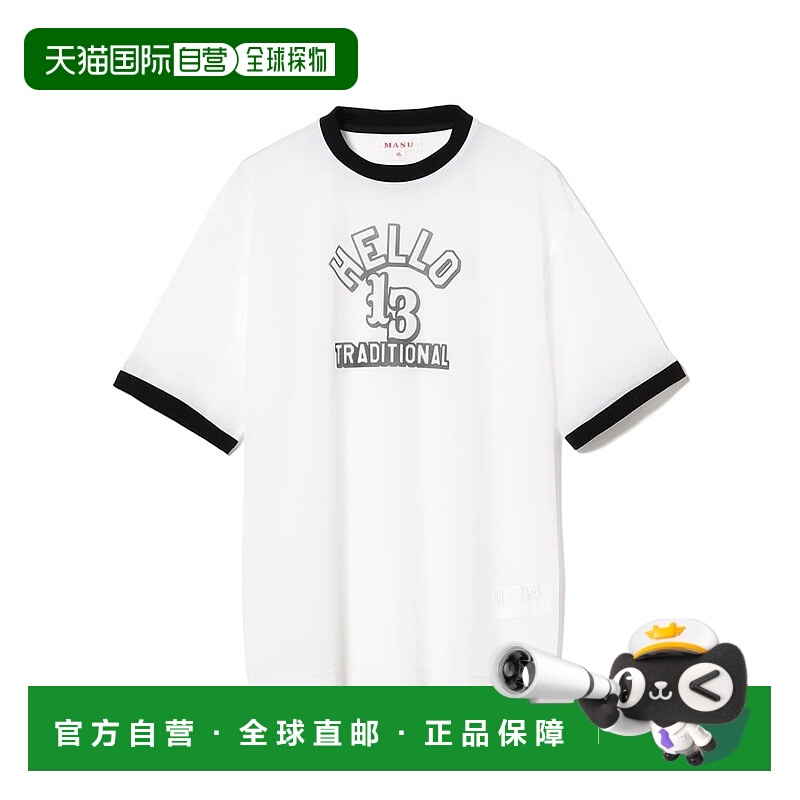 1h可退 日本直邮MASU 男士透视感网眼拼接宽松T恤 23040163695