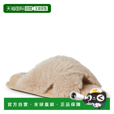 自营Dearfoams Women's Jessica Furry Crossband Slide Slipper