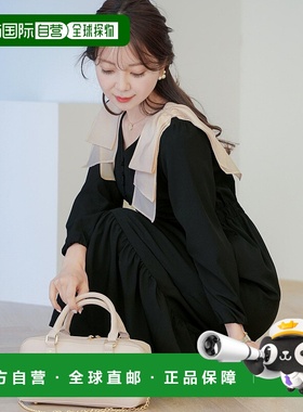 1h可退 日本直邮le reve vaniller 女士肩带蝴蝶结拼接连衣裙 lvn