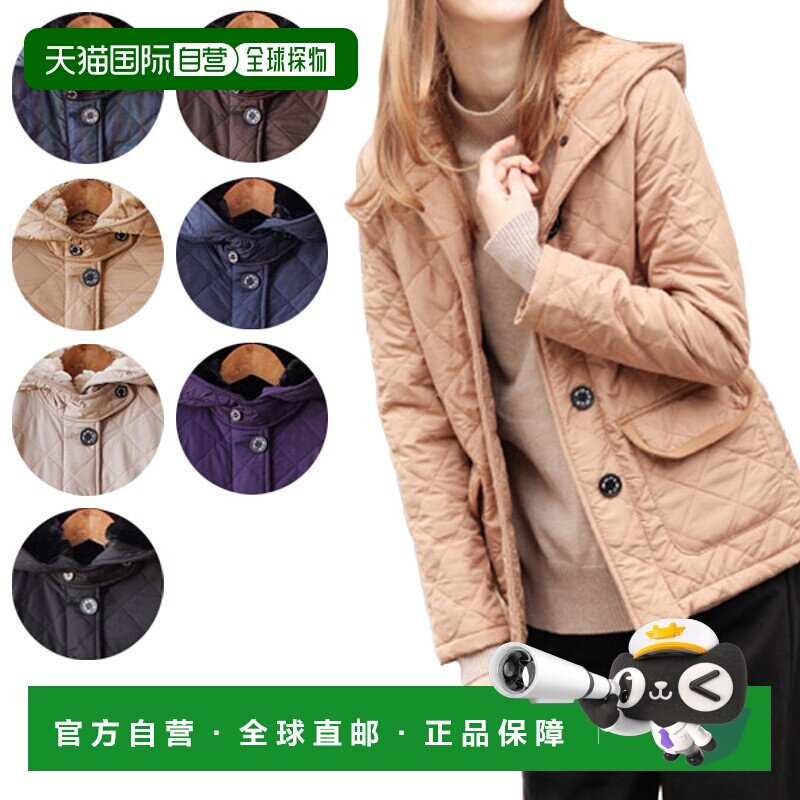 日本直邮 Pompadour 绗缝短外套女式外套连帽格子图案 PD004 1069