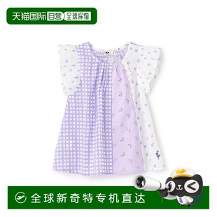 日本直邮日潮 2152213 KP花卉印花与蕾丝拼接竖条衬衫
