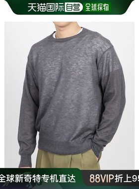 韩国直邮AURALEE A24SP02FG 小马海毛透明针织圆领衫 深灰色