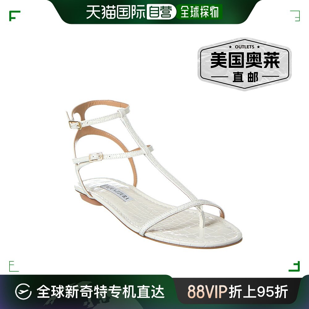 Aquazzura Ponza皮革凉鞋-白色【美国奥莱】直发