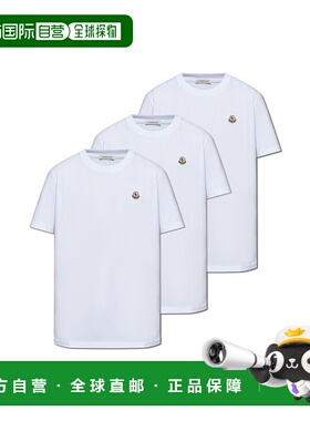 香港直邮MONCLER 男士T恤 K20918C00033829H8001 CO 白色 Three-p