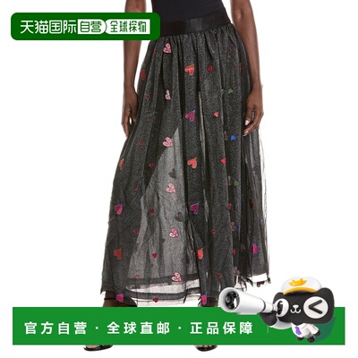 自营Gracia Tutu 薄纱心形 A 字裙 - 黑色 美国奥莱直发半身裙