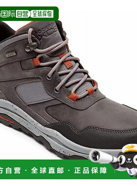 自营 Rockport XCS Pathway男式钢灰色防水中帮徒步鞋JOBB865-灰