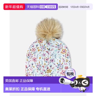 自营deux par deuxStretch Jersey Hat Blue Mini Flower Print w