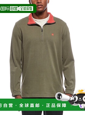 自营 brooks brothers布鲁克斯兄弟针织纯色1/4拉链套头衫-绿色