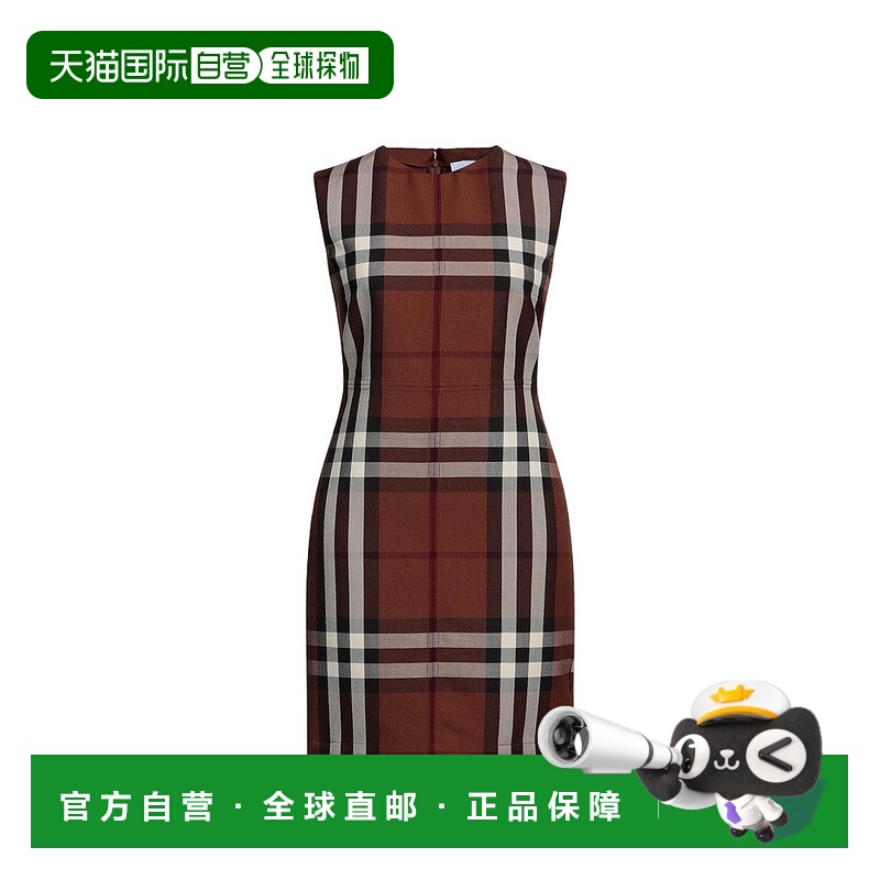 1h可退 香港直邮潮奢 Burberry 巴宝莉 女士 紧身连衣裙 brown棕