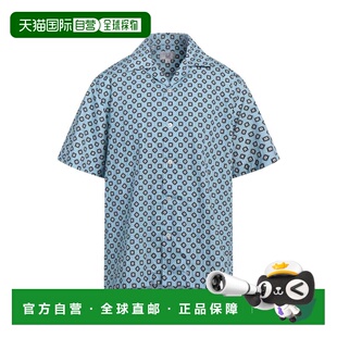 1h可退 香港直邮潮奢 Dunhill 登喜路 男士 花纹衬衫 blue蓝色 舒