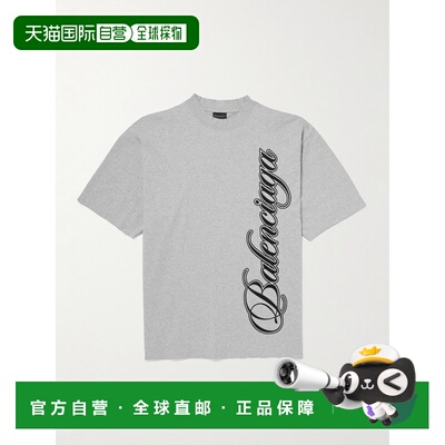 1h可退 香港直邮Balenciaga 巴黎世家 女士 Cursive 中号修身 T