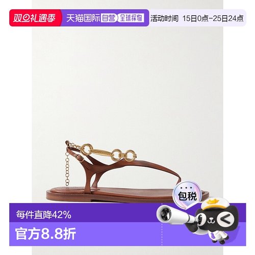 香港直邮ZIMMERMANN 女士 Wild 精饰皮质凉鞋 2695FS25A1