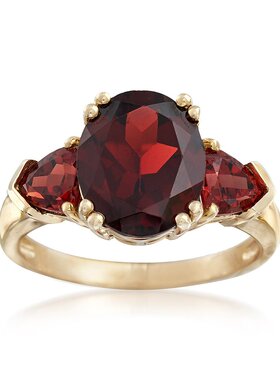 【美国奥莱】直发 14kt 黄金 Ross-Simons 石榴石戒指 - 红色
