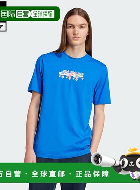 日本直邮 adidas 男士原创系列蓝色半袖T恤 [JP2665] 蓝色运动