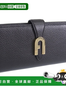 日本直邮FURLA 女士钱包 长款钱包 Outlet 黑色 SOFIA GRAINY CON