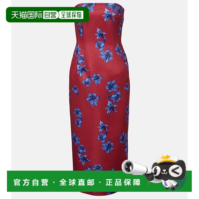 香港直邮EMILIA WICKSTEAD 女士 Leila 花朵素库缎中长连衣裙