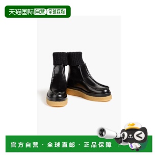 蔻依 Chloe 女士 Jamie 1h可退 皮质罗纹针织短靴 香港直邮潮奢