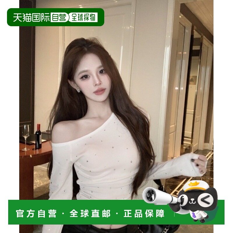 1h可退 日本直邮LAMPOON 女装 亮片装饰长袖露肩T恤 LP0583,女装/女士精品,T恤,淘宝优惠券,粉丝福利购,淘宝优惠卷