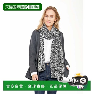 自营in2Cashmere Animal Print Scarf - grey combo 美国奥莱直发