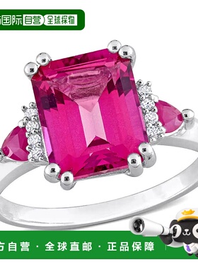 自营 925 纯银 Mimi & Max 女式 4 1/2 克拉 TGW 八角形切割粉色