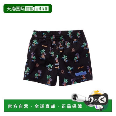 自营Palm Angels AOP Neon Palms Swim Short - black 美国奥莱直