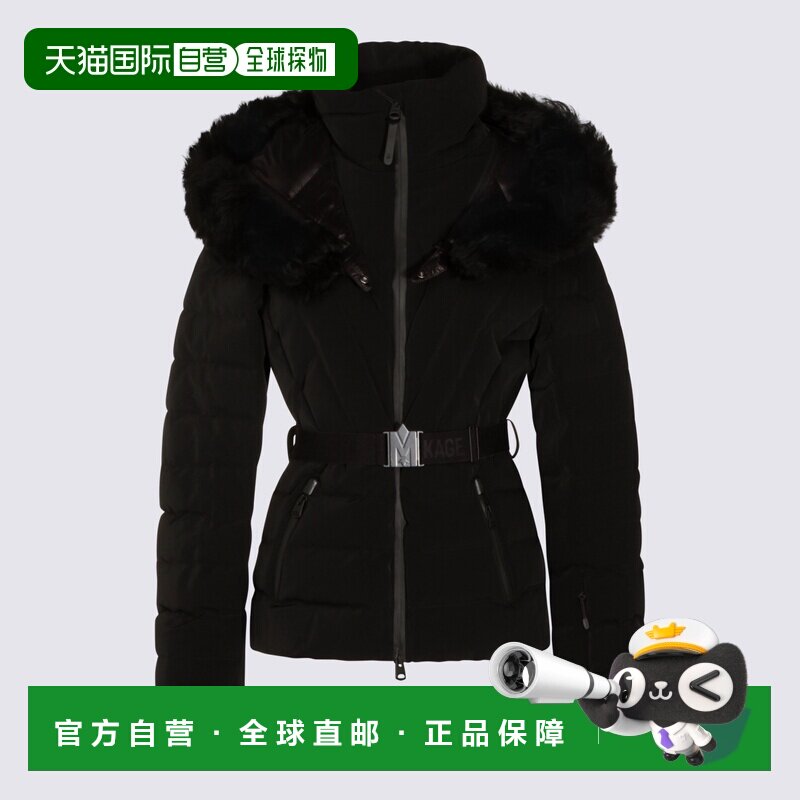 香港直邮MACKAGE 女士夹克 ELITASHRC0001 AW2025 黑色 束腰带帽图片