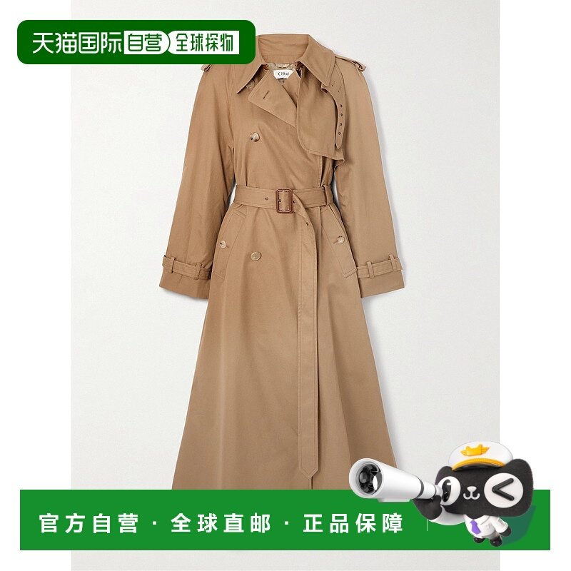 1h可退 香港直邮潮奢 Chloe 蔻依 女士 束帶雙排扣大衣 CH25AMA19