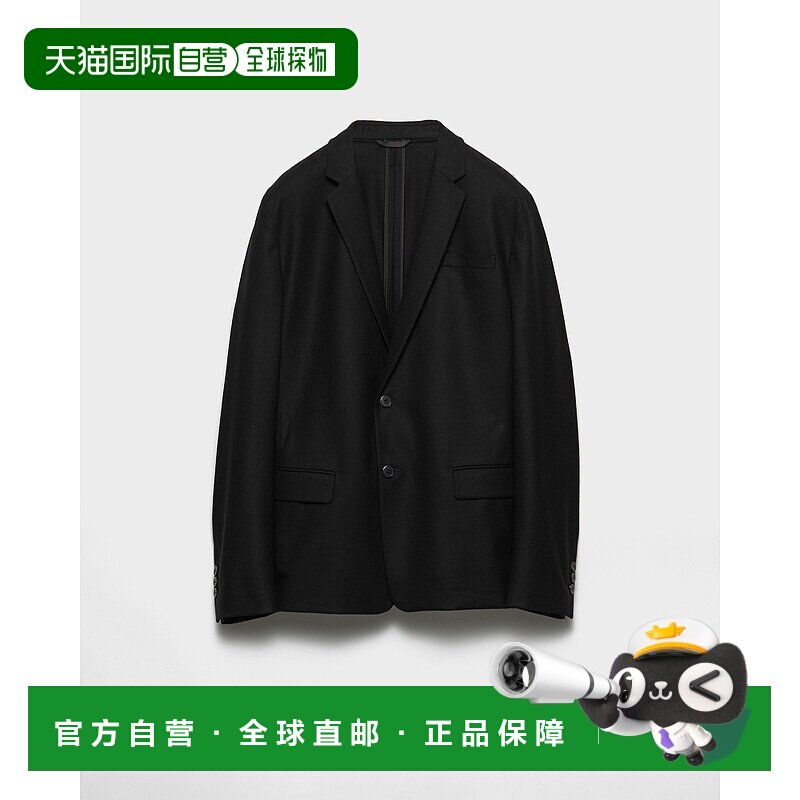 欧洲直邮PRADA (2025) 直筒羊毛混纺夹克普拉达西装