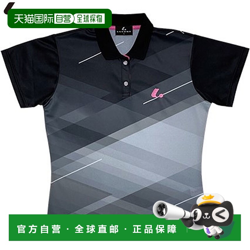 日本直邮LUCENT 网球羽毛球女子比赛球衣 XLP9069 黑色短袖Polo衫