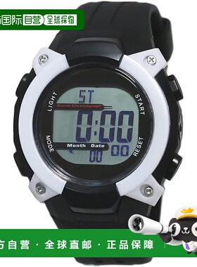 【日本直邮】CREPHA 男士数字电波太阳能手表 黑色FDM7862-WT