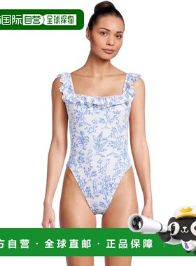 自营Women's Lilly Pulitzer Aemma Swimsuit White Tropical Ruf