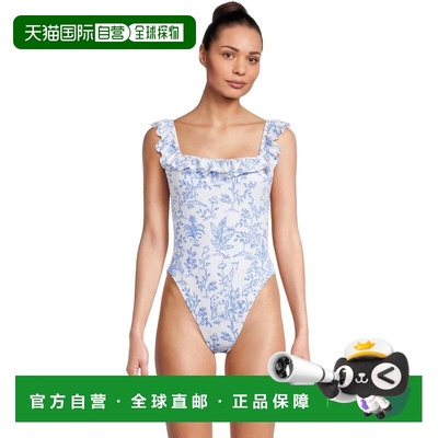 自营Women's Lilly Pulitzer Aemma Swimsuit White Tropical Ruf