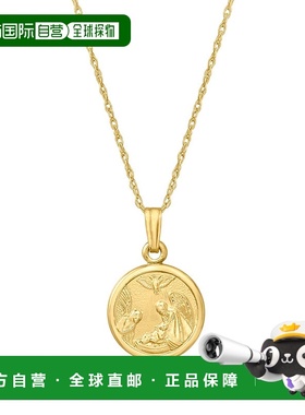 自营Ross-Simons Child\'s 14 克拉黄金守护天使吊坠项链 - 15 英