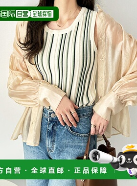 日本直邮GeeRA 多条纹针织背心 R04609EW12333