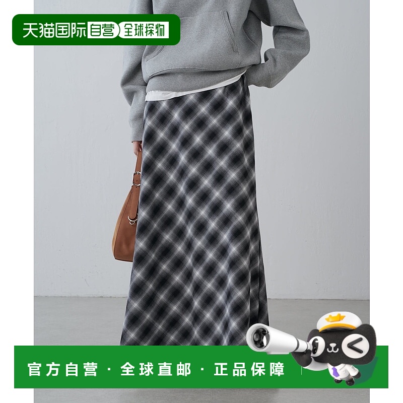 1h可退 日本直邮Lui's FEMME 女装 斜纹格子A字裙 腰绳设计 后松