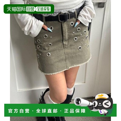 日本直邮官方授权 WHO’S WHO gallery 硫化斜纹金属孔迷你半身裙