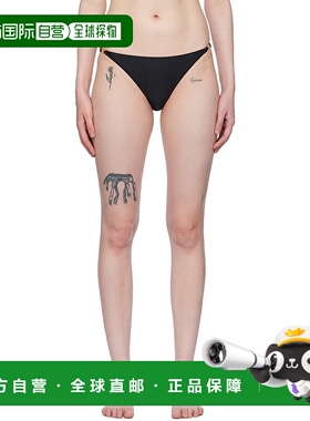 1h可退 香港直邮潮奢 GANNI 甘尼 女士 黑色 Emblem 比基尼泳裤 A