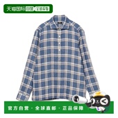 日本直邮BRILLA 男士 per 1h可退 gusto 麻料格纹休闲衬衫 2411